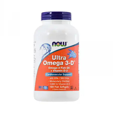 Now Foods Ultra Omega 3-D Fish Gelatin 180 Fish Softgels - 1664