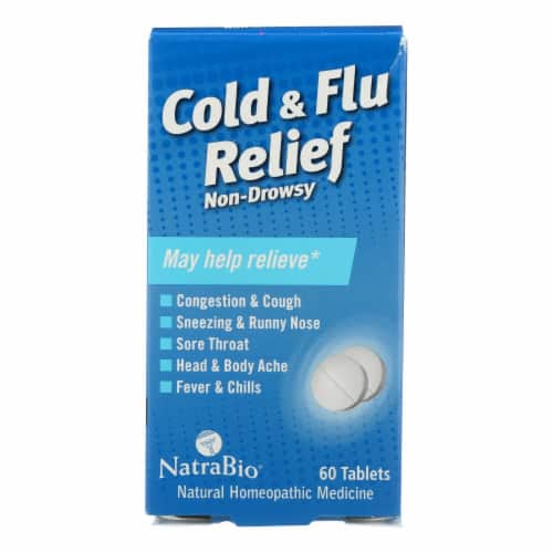 NatraBio Cold & Flu Relief 60 Tablets