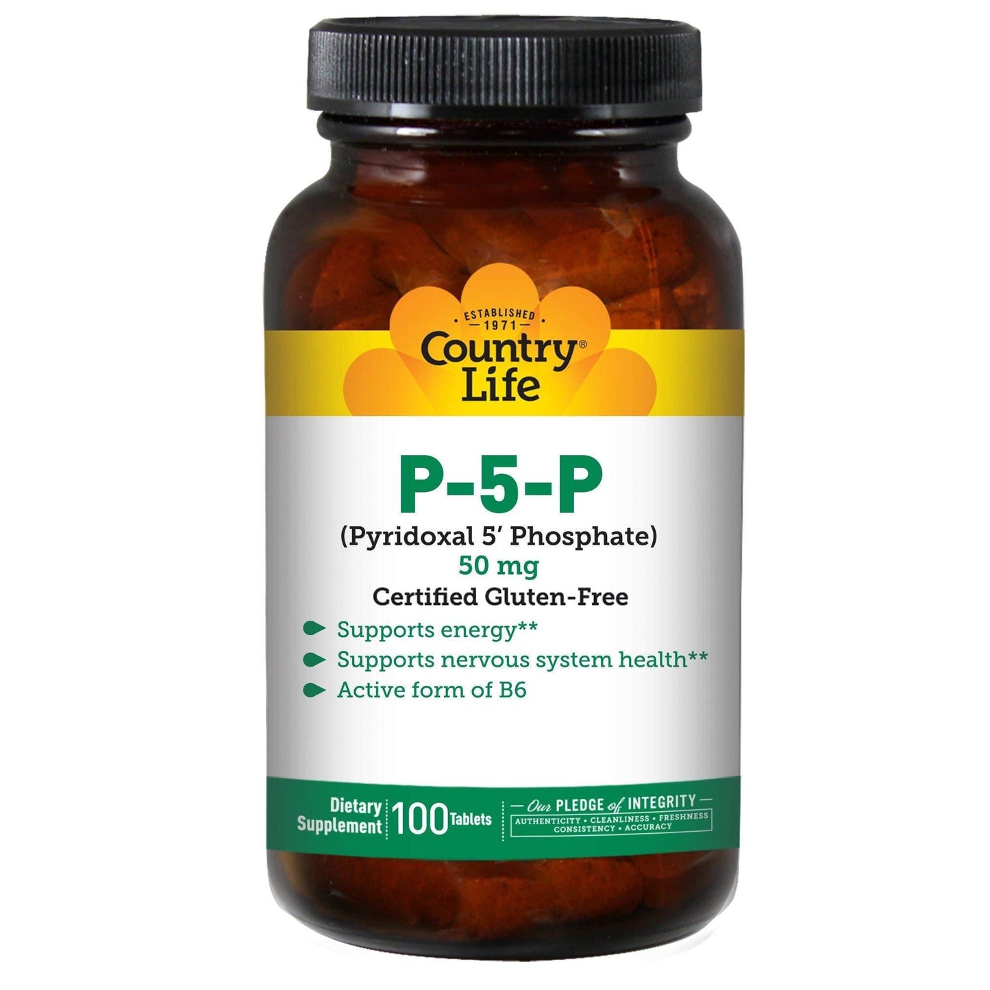 Country Life - P 5 P Pyridoxal 5' Phosphate (P5P) 50 mg. - 100 Tablets