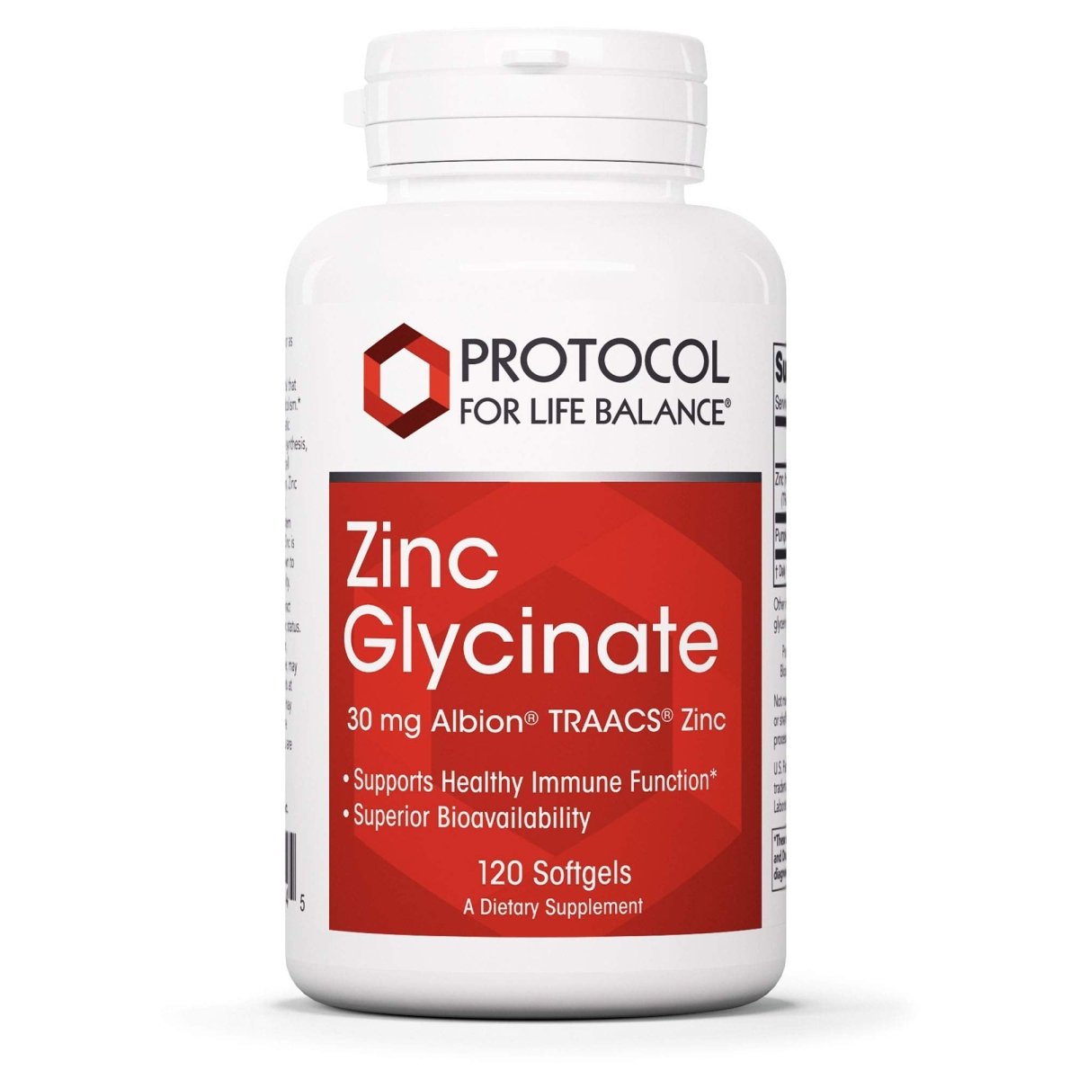 Protocol Zinc Glycinate 30mg - Zinc Glycinate Supplement - Immune System Support - Keto Friendly & Dairy Free - 120 Softgels