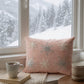 Pink Beaded Snowflake Lumbar Throw Pillow