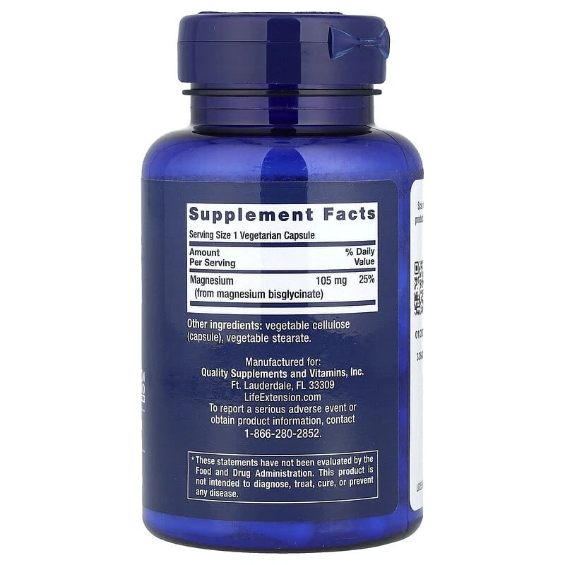 Magnesium Glycinate 90 Caps Magnesium Bisglycinate/ Life Extension