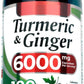 Turmeric Curcumin & Ginger 6,000mg – 180 Caps | Joint Pain, Anti-Inflammatory & Antioxidant Support