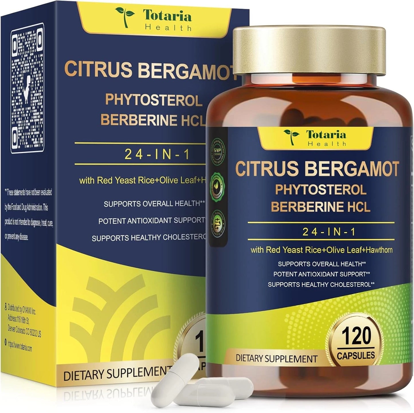 Citrus Bergamot 10,000mg | Plant Sterols 400mg | Berberine 200mg | ALA | 120 Caps