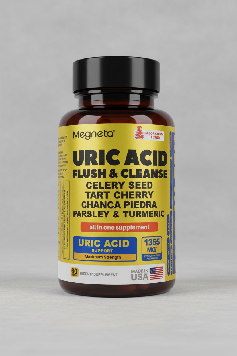 Uric Acid Flush – 60 Caps | Celery Seed, Montmorency Tart Cherry, Chanca Piedra & Turmeric 95%