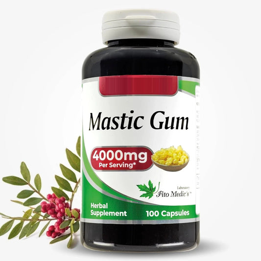 Mastic Gum 4000mg | Pistacia Lentiscus Resin 10:1 Extract | 100 Capsules | Gluten-Free