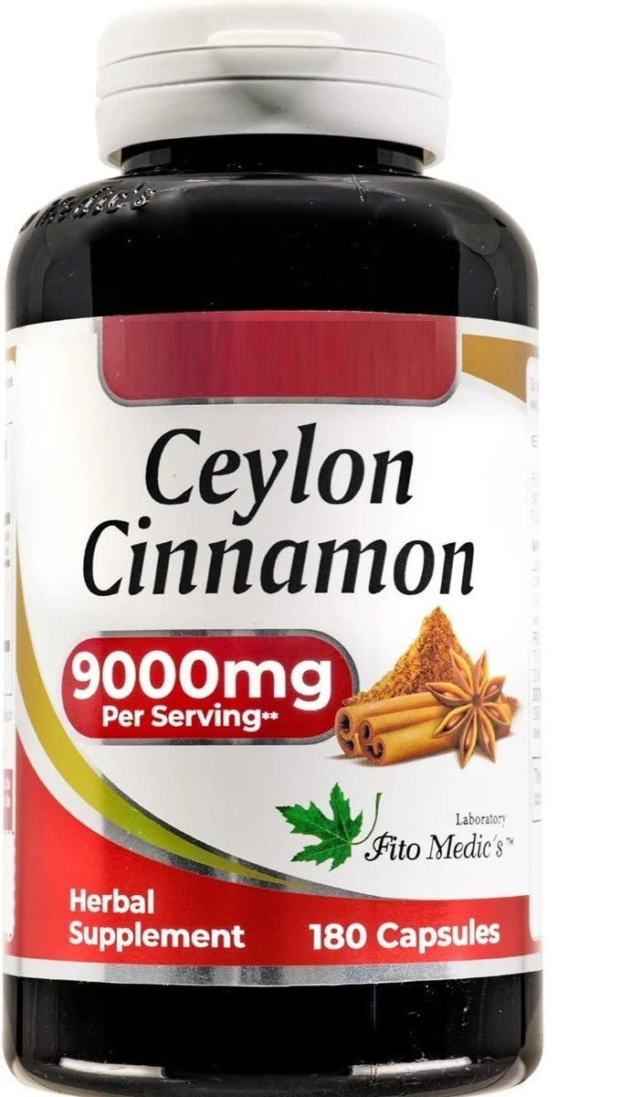 Ceylon Cinnamon 9000mg | True Cinnamon 15:1 Extract | Blood Sugar & Antioxidant Support | 180 Capsules | Non-GMO, Gluten Free