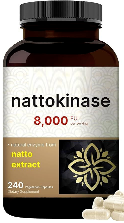 Nattokinase 400 mg 8,000 FU Fibrinolytic Units 240 Caps High Potency