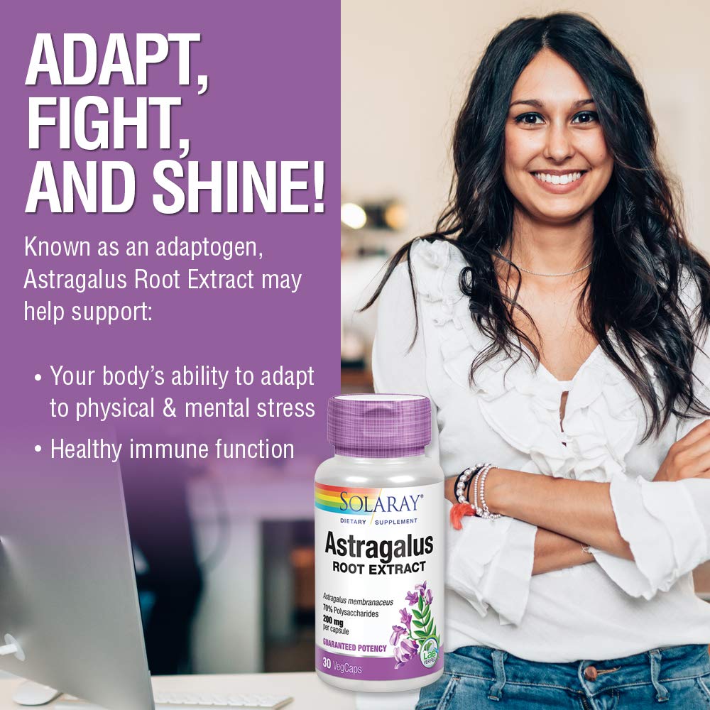 SOLARAY Astragalus Root Extract 200 mg 30 VegCaps