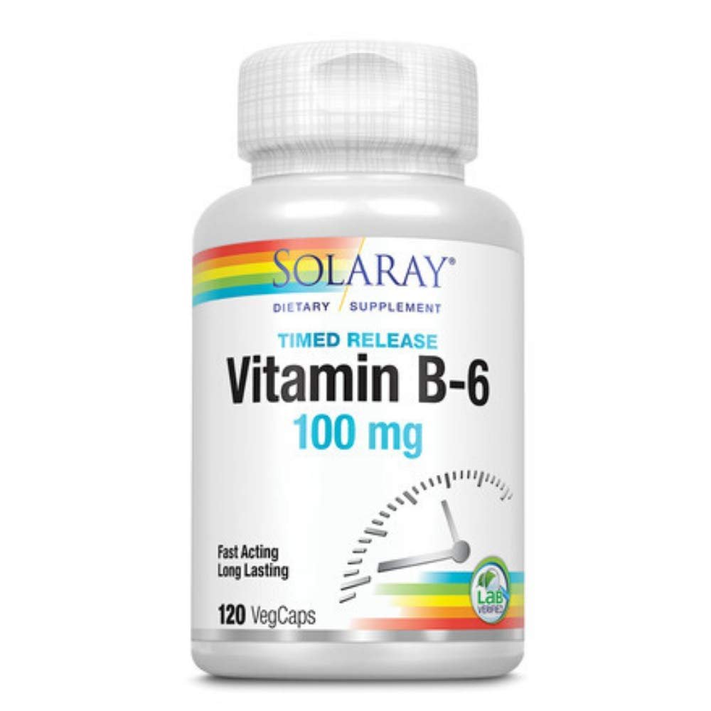 SOLARAY B-6 TSTR Supplement, 100mg 120 Count