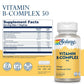 Solaray B-Complex 50mg - Comprehensive B-Vitamin Support for Energy and Overall Well-Being - 100 Count