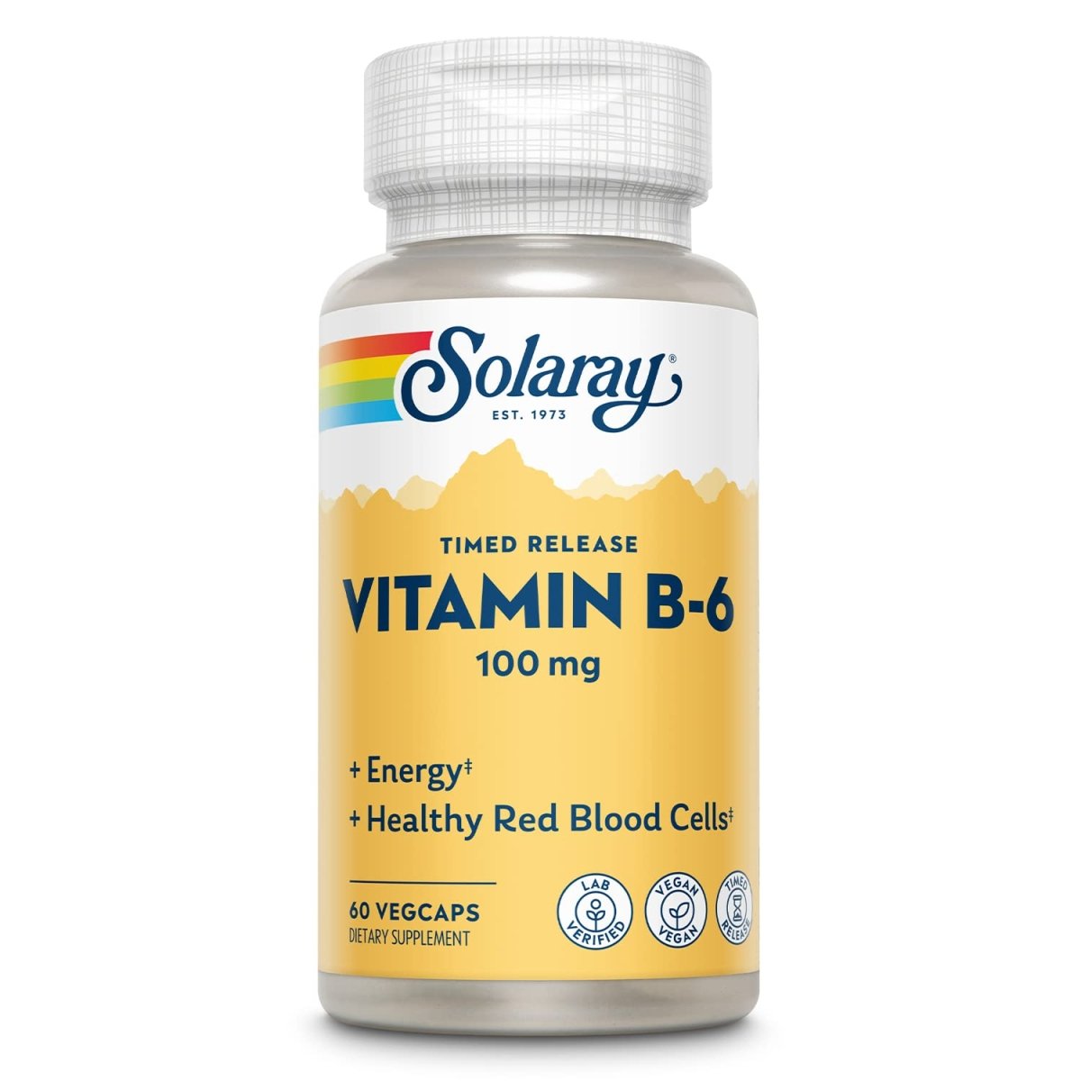SOLARAY B6 Two-Stage, Timed-Release, Veg Cap (Btl-Plastic) 100mg 60ct