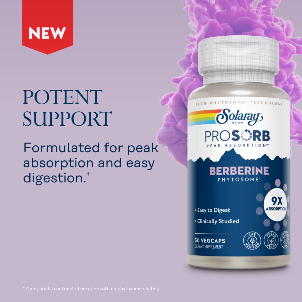 SOLARAY Berberine Phytosome - 30 Servings, 30 VegCaps