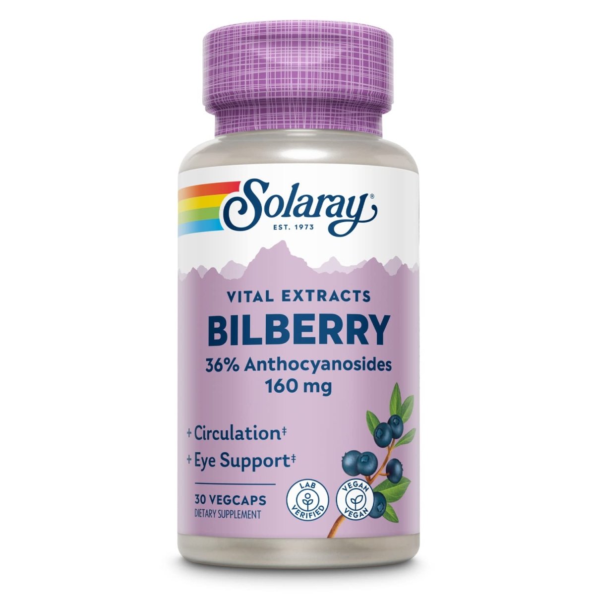 SOLARAY Bilberry Extract 160 mg VegCaps 30 Count