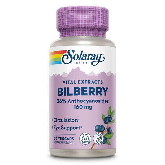 SOLARAY Bilberry Extract 160 mg VegCaps 30 Count