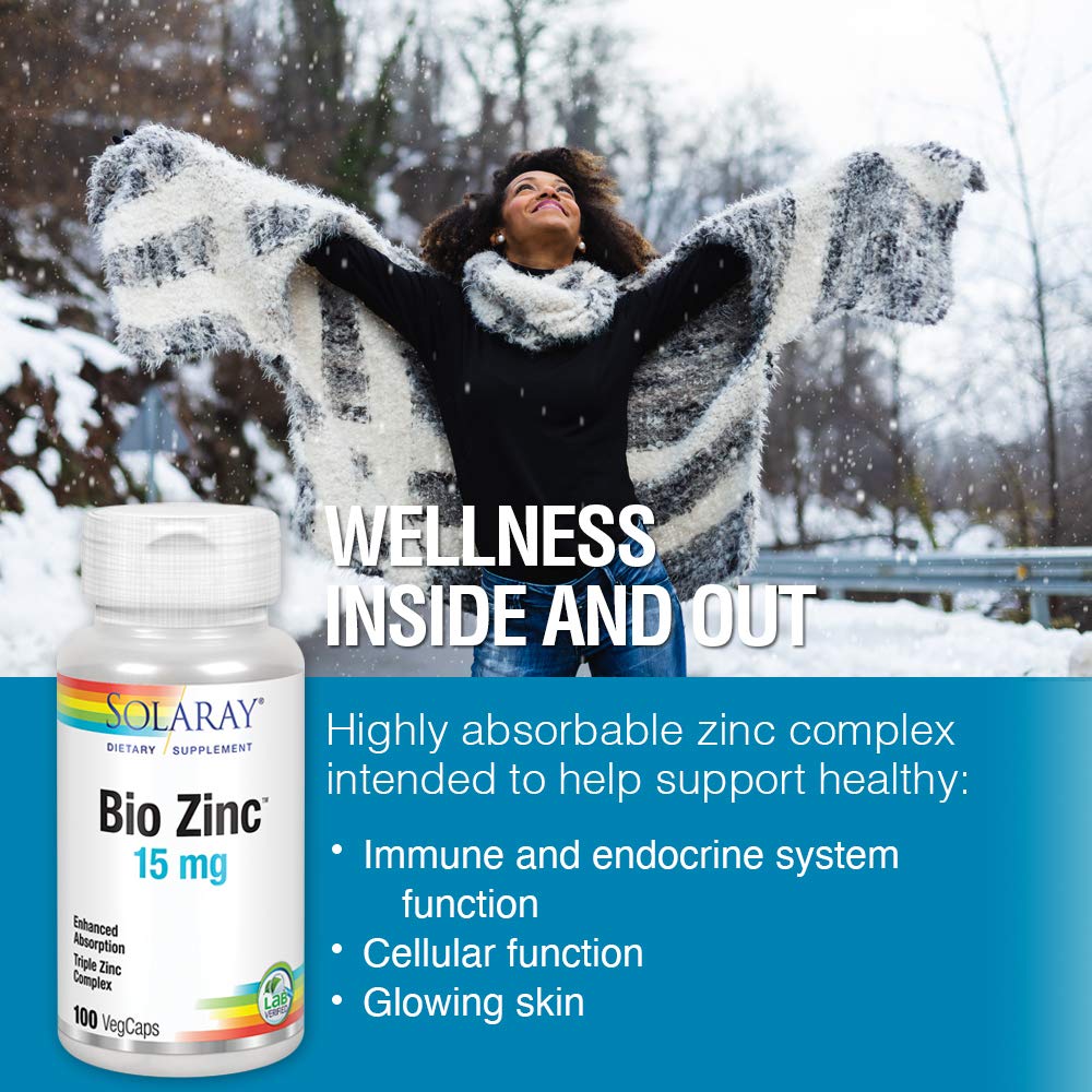 Solaray Bio Zinc 15 mg 100 VegCaps
