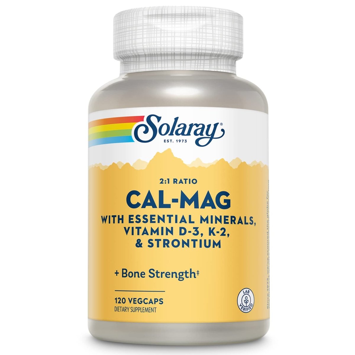 Solaray Cal-Mag with Essential Minerals 120 VegCaps, 30 Servings