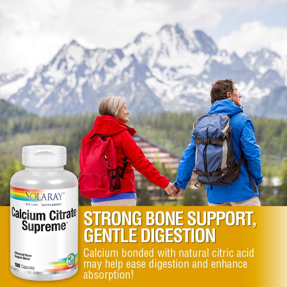Solaray Calcium Citrate Supreme 800mg Advanced Bone Support Blend 30 Servings 180 VegCaps