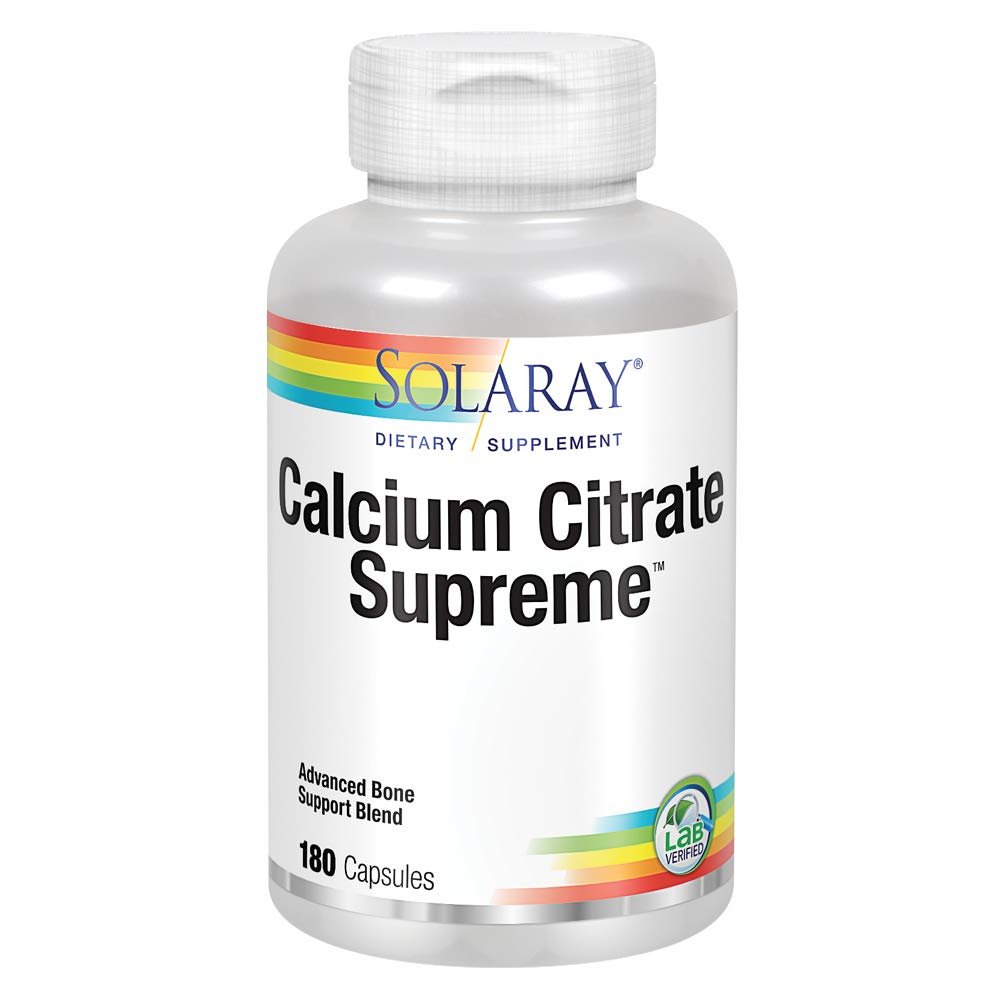 Solaray Calcium Citrate Supreme 800mg Advanced Bone Support Blend 30 Servings 180 VegCaps