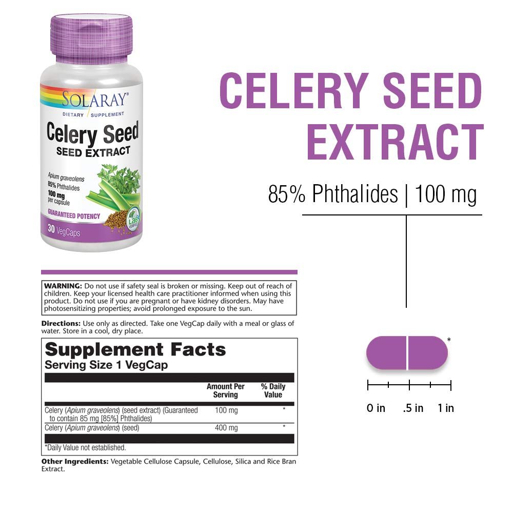 SOLARAY Celery Seed Extract 100 mg 30 VegCaps