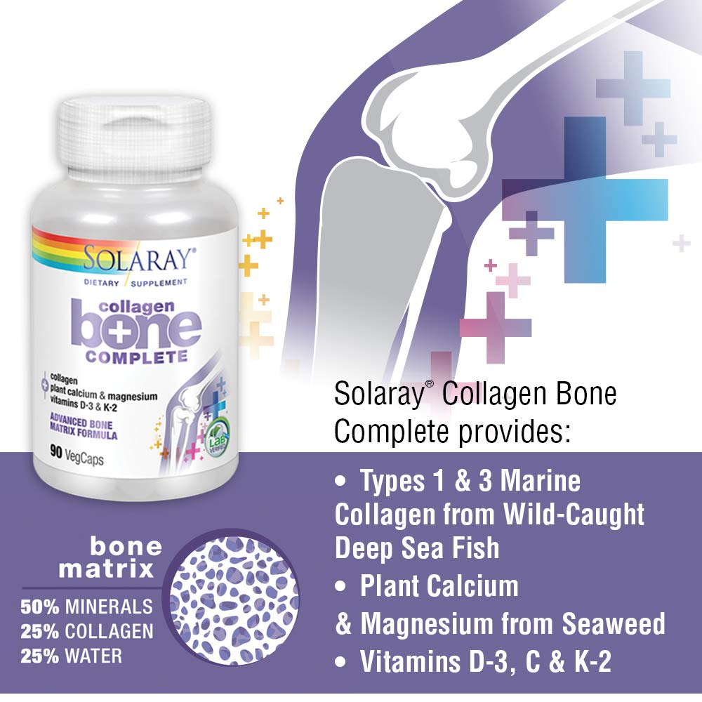 SOLARAY Collagen Bone Complete 30 Servings 90 VegCaps