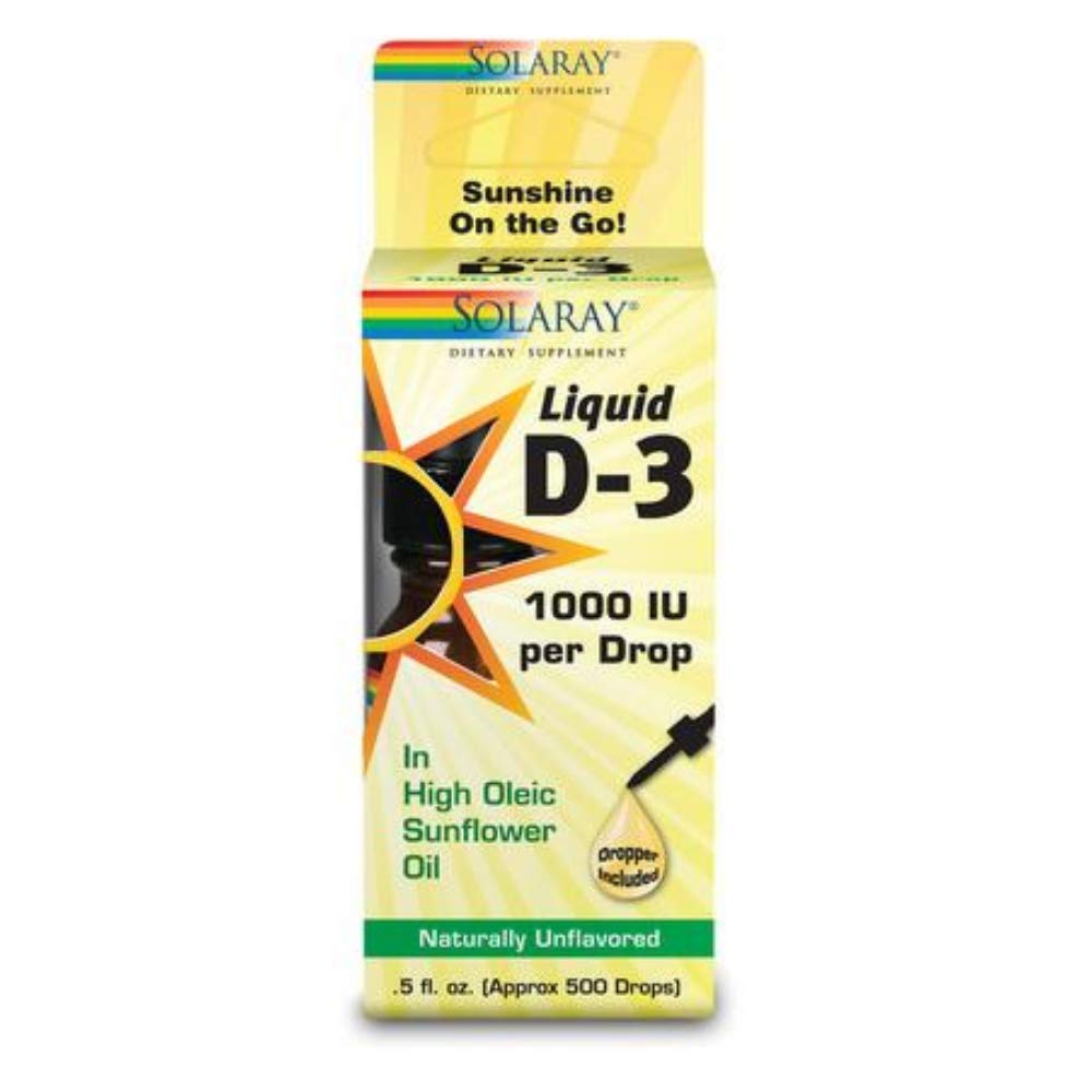 SOLARAY D3, Liquid, Unflavored (Carton) 1000IU 0.5oz