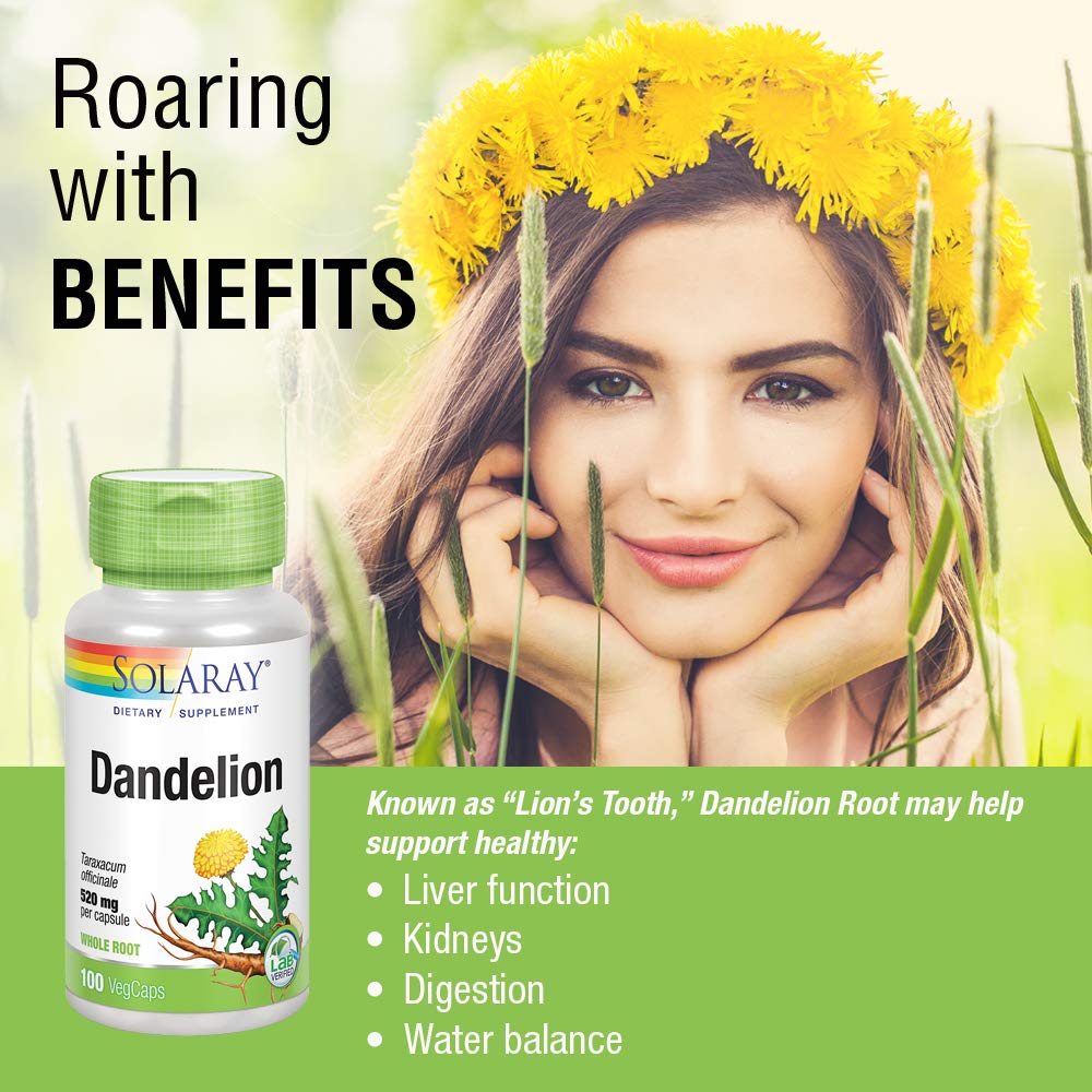 SOLARAY Dandelion Root 1040mg 100 VegCaps