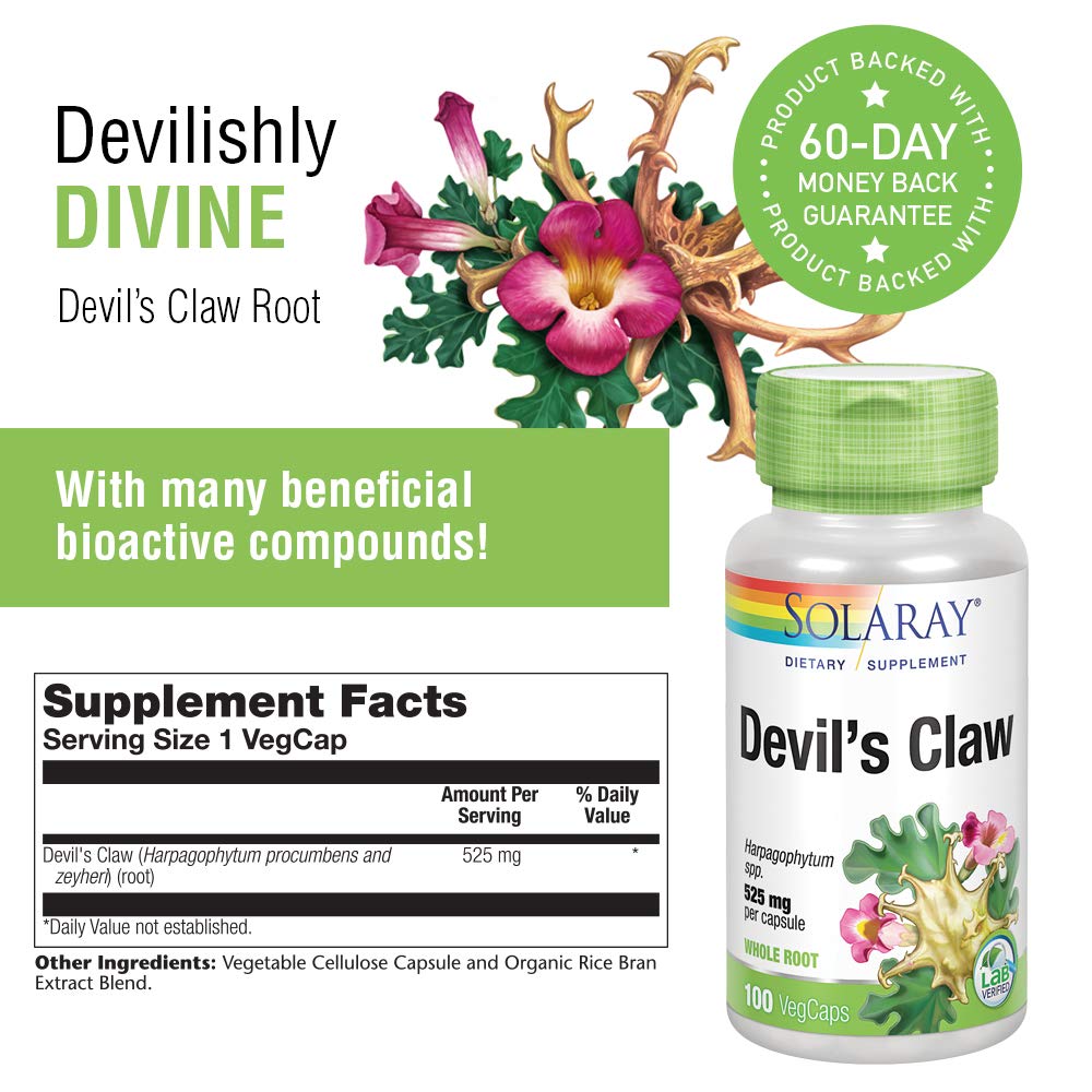 SOLARAY Devils Claw Root 525mg 100 VegCaps