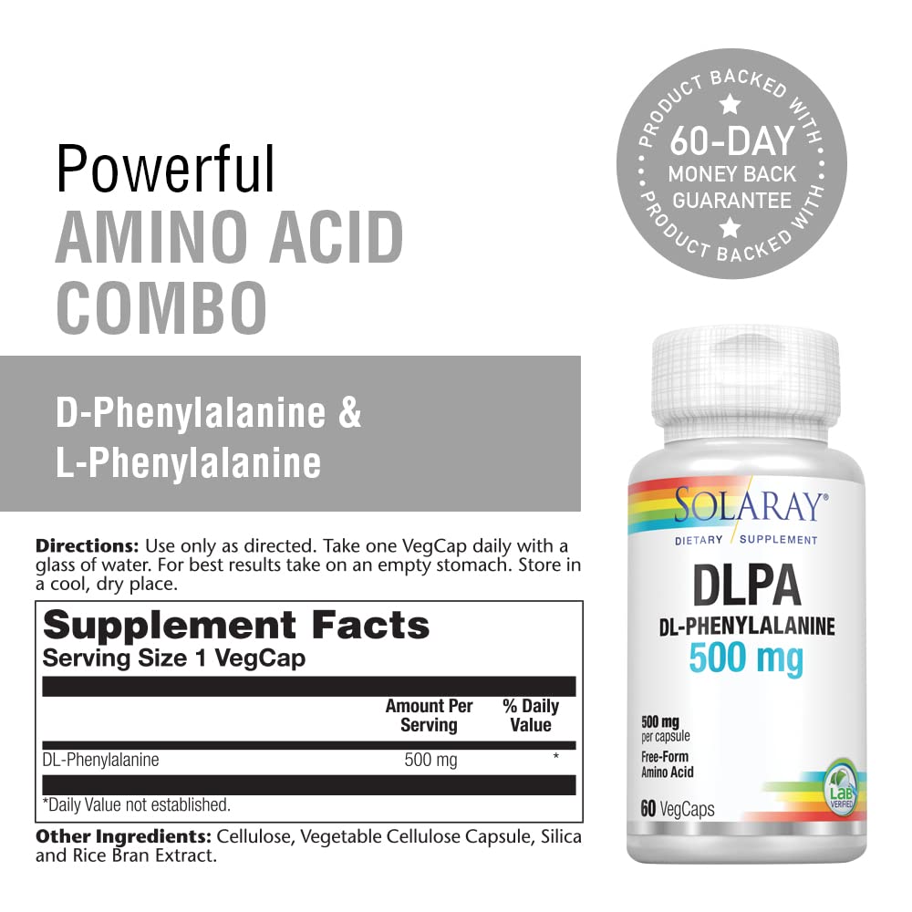SOLARAY DL-Phenylalanine, 500mg 60 VegCaps