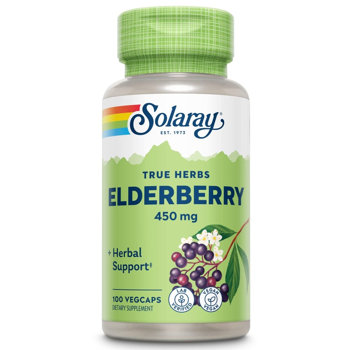 SOLARAY Elderberry Berry & Flower 450mg 100ct