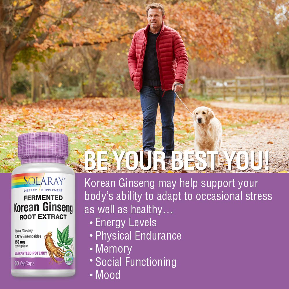 SOLARAY Fermented Korean Ginseng Root Extract 30 VegCaps