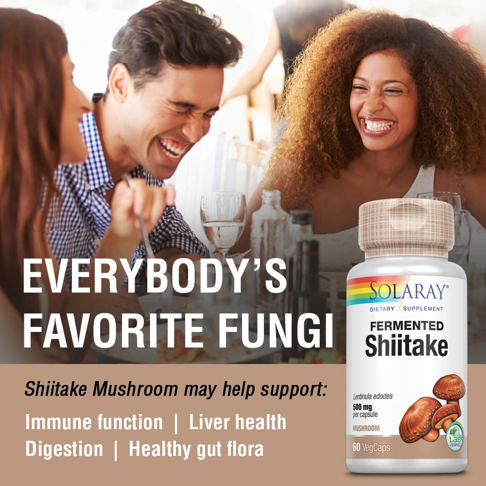 SOLARAY Fermented Shiitake Mushroom 500mg 60 VegCaps