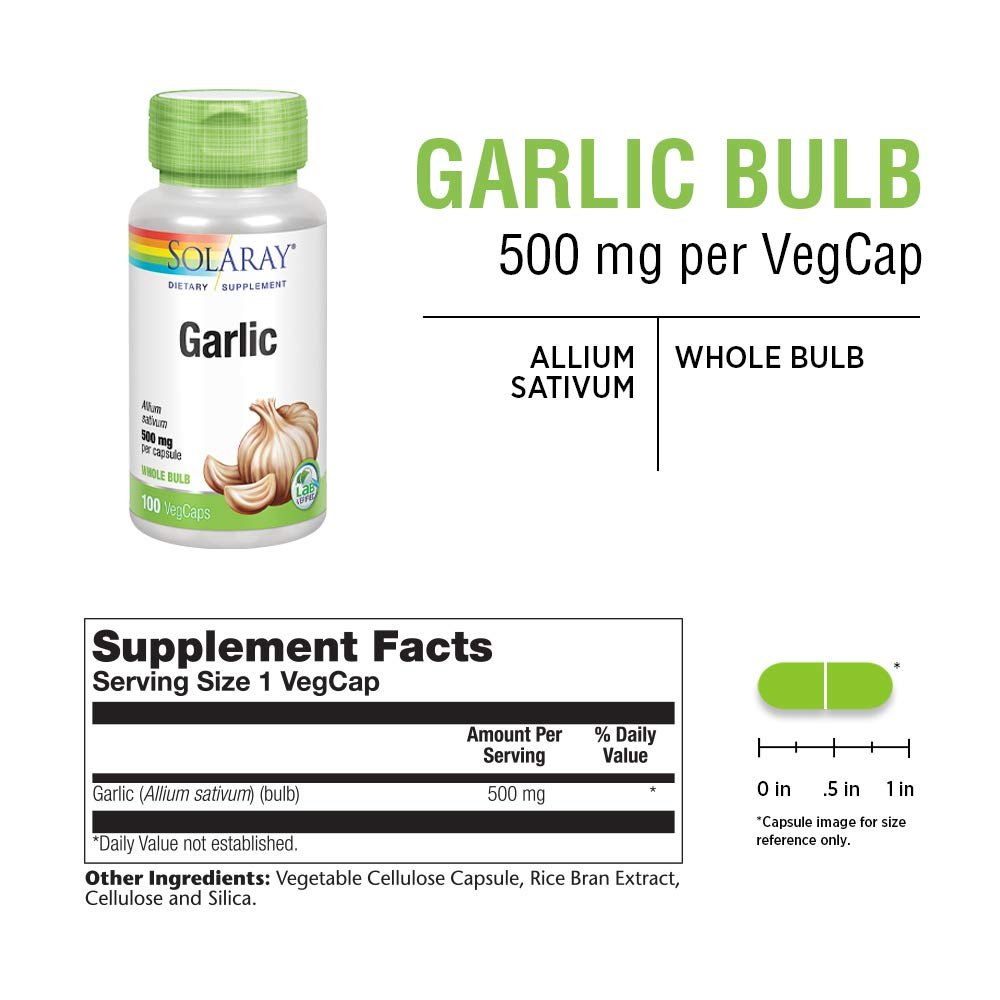 SOLARAY Garlic Bulb 500 mg 100 VegCaps