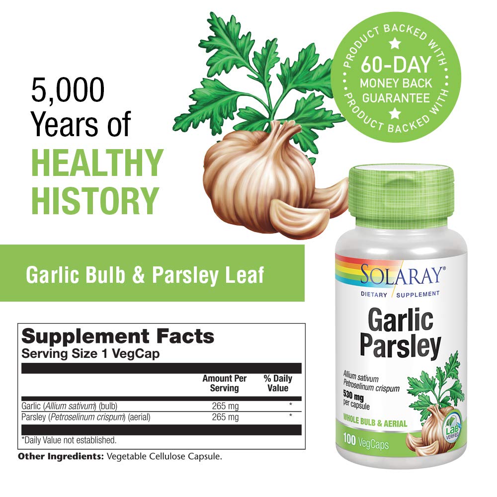 SOLARAY Garlic Bulb & Parsley Leaf 530mg 100 VegCaps