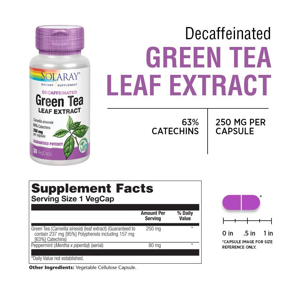 SOLARAY Green Tea Leaf Extract 250 mg 30 VegCaps
