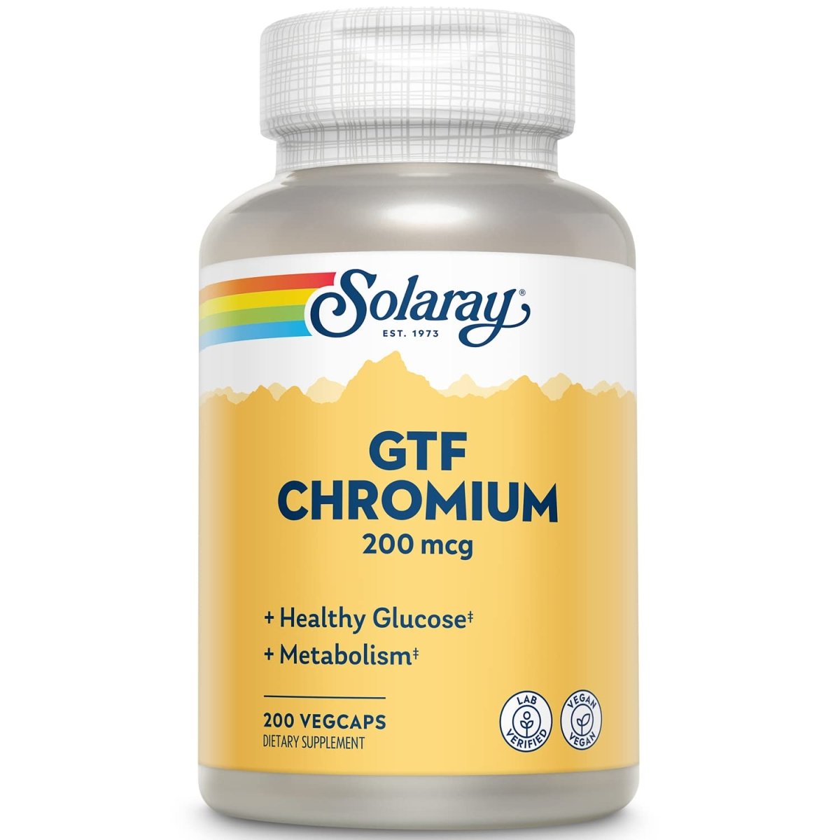 Solaray GTF Chromium Capsules 200 mcg 200 Count