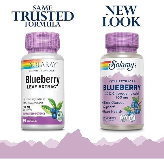Solaray - Guaranteed Potency Blueberry Leaf Extract 100 mg. - 60 Capsules