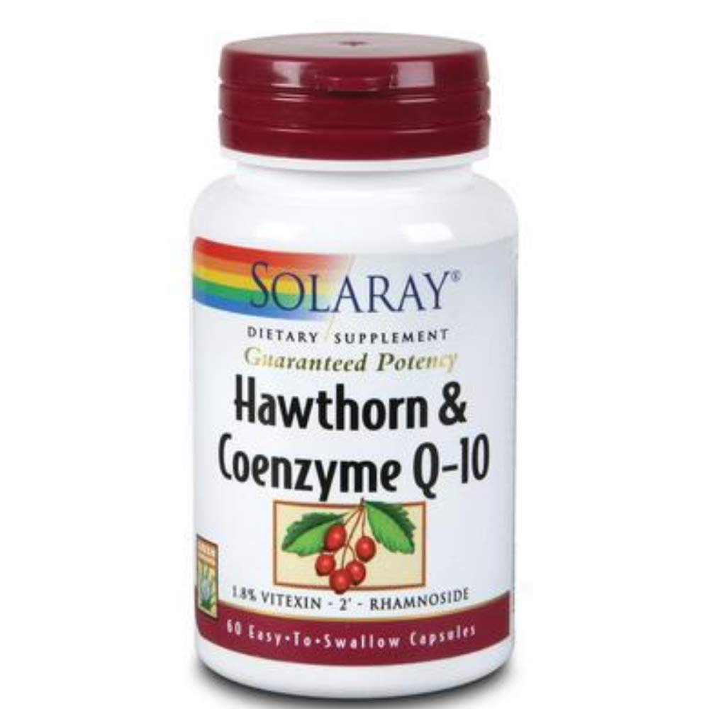 SOLARAY Guaranteed Potency Hawthorn & CoQ10 -Veg Caps