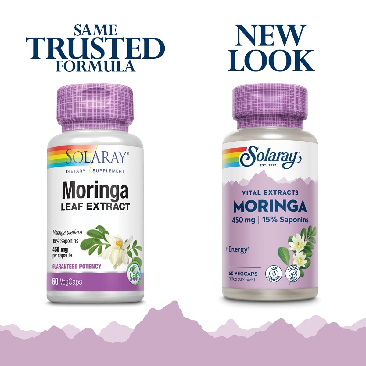 SOLARAY Guaranteed Potency Moringa Leaf Extract, Veg Cap (Btl-Plastic) 450mg 60ct