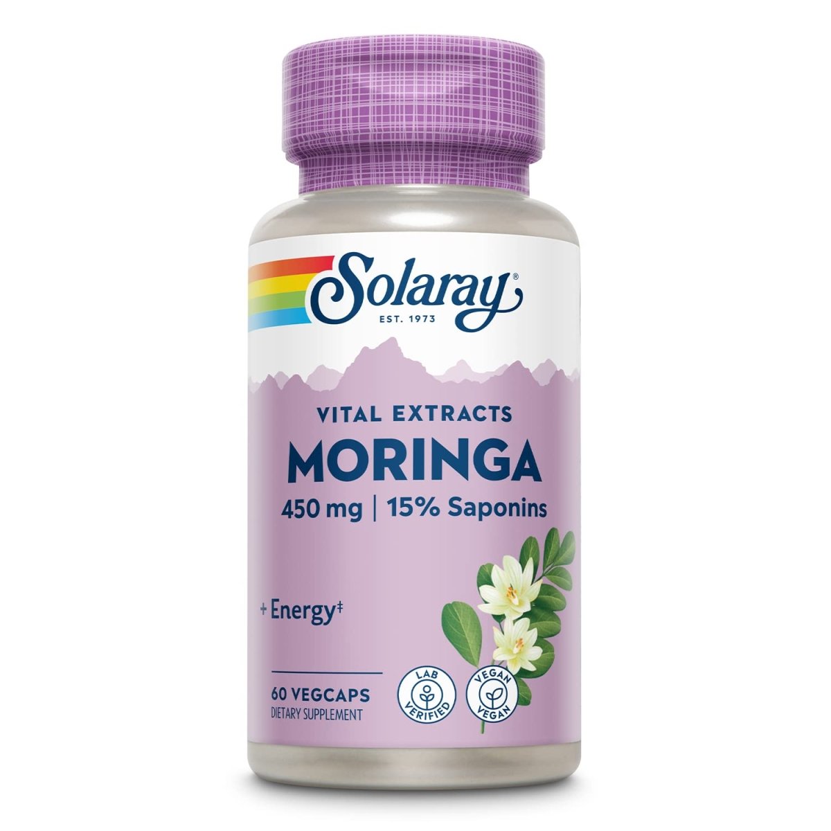 SOLARAY Guaranteed Potency Moringa Leaf Extract, Veg Cap (Btl-Plastic) 450mg 60ct