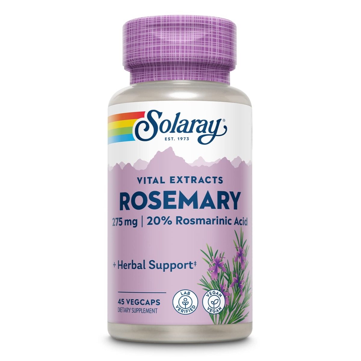 SOLARAY Guaranteed Potency Rosemary Leaf Extract, Veg Cap (Btl-Plastic) 275mg 45ct