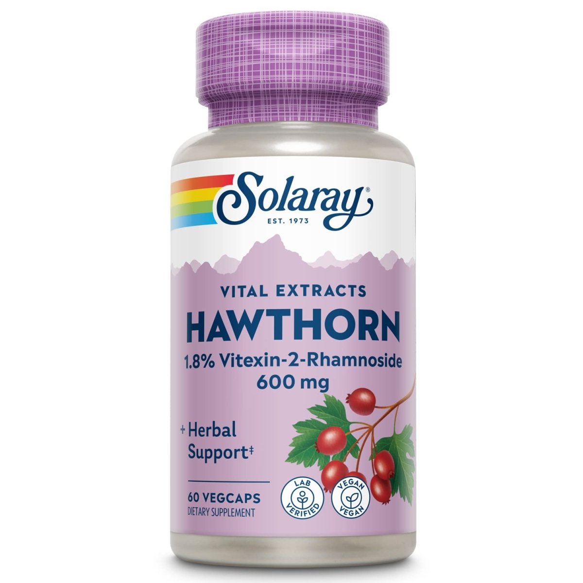SOLARAY Hawthorn Two Daily Supplement 600mg 60 CT