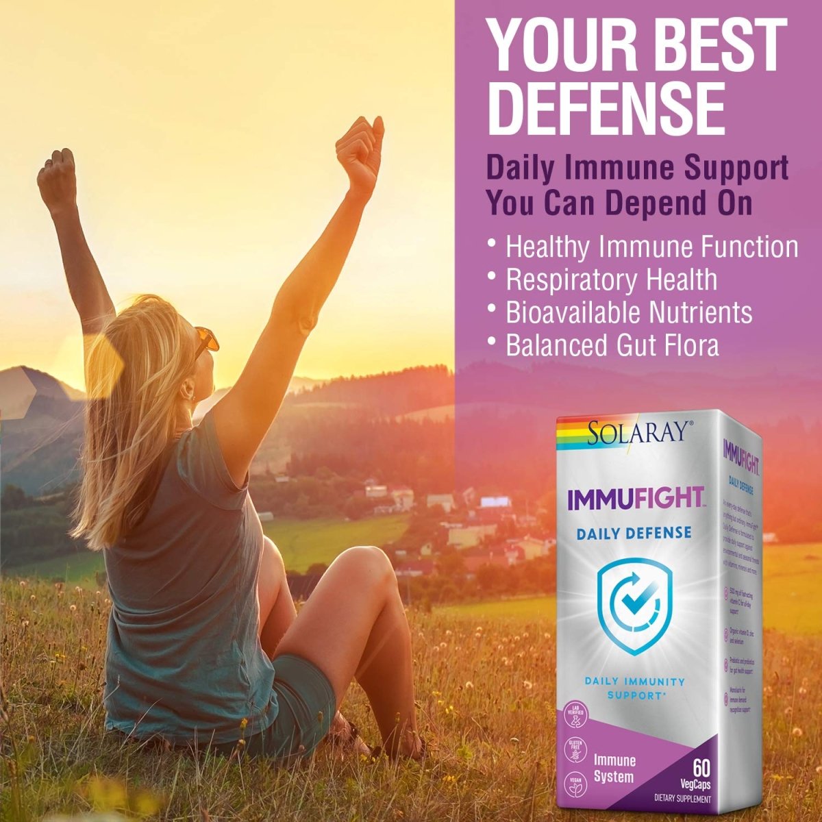 SOLARAY Immufight Daily Defense 60ct, 30 Serv.