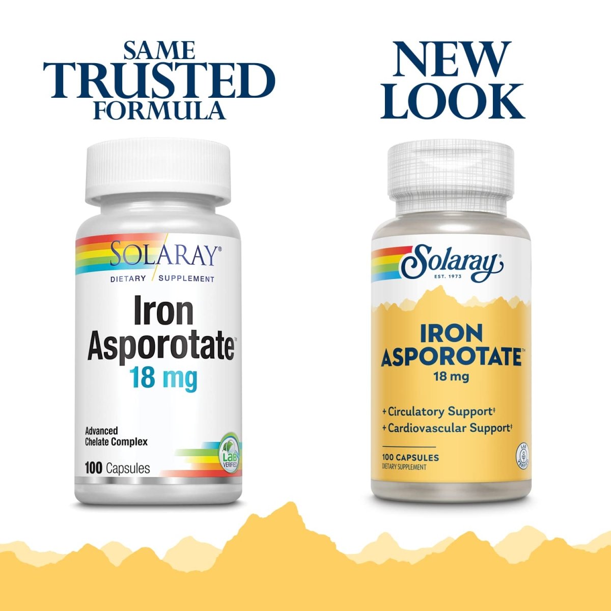 Solaray Iron Asporotate Capsules, 18mg 100 Count