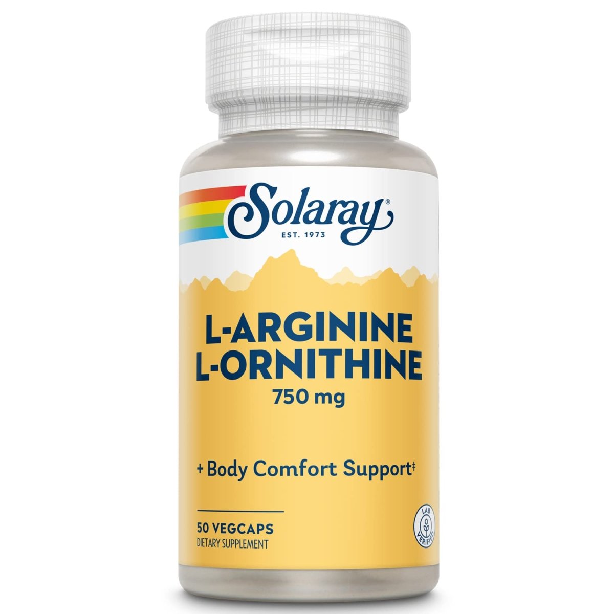 SOLARAY L-Arginine & L-Ornithine, Veg Cap (Btl-Plastic) 50ct