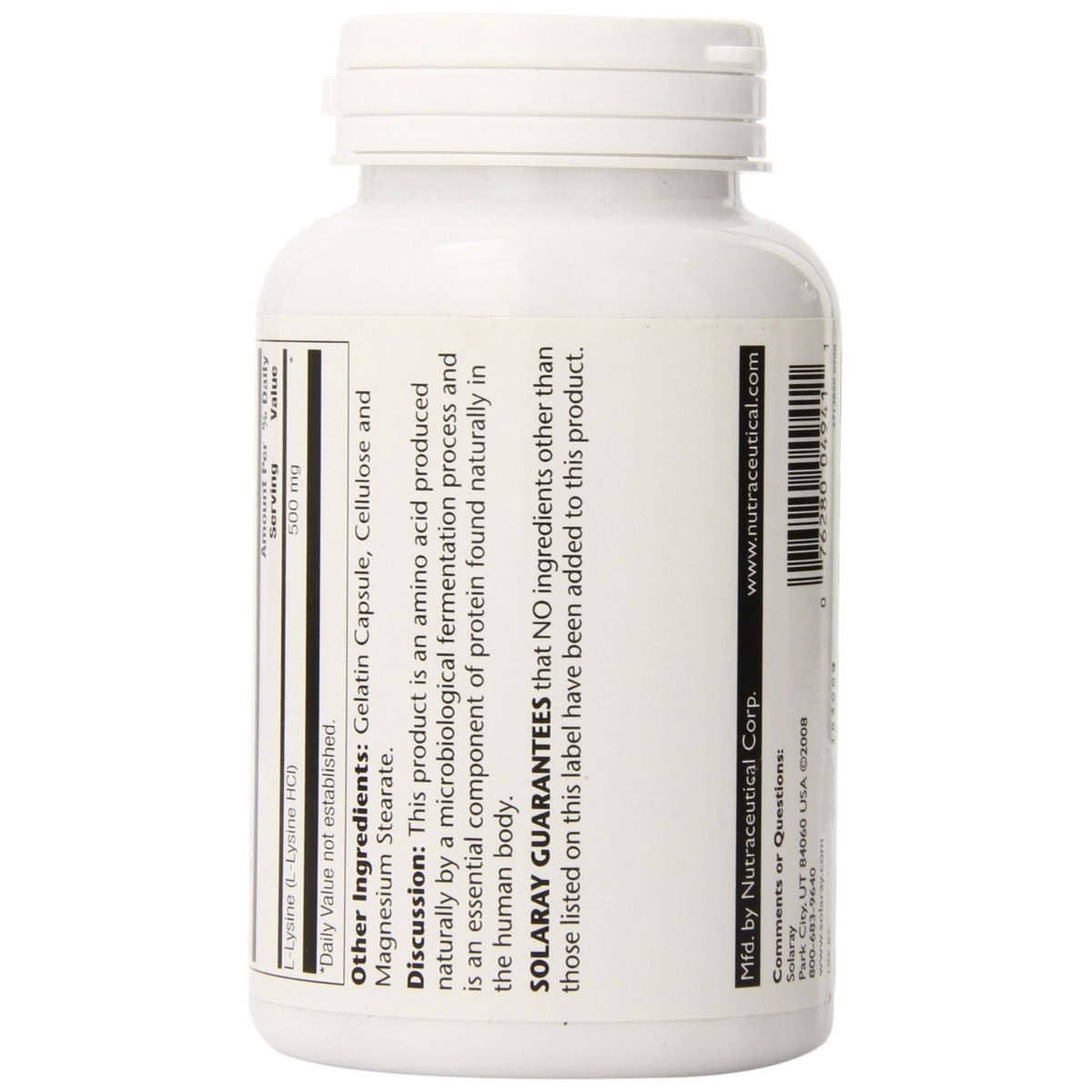 SOLARAY L-Lysine 500mg 120 VegCaps