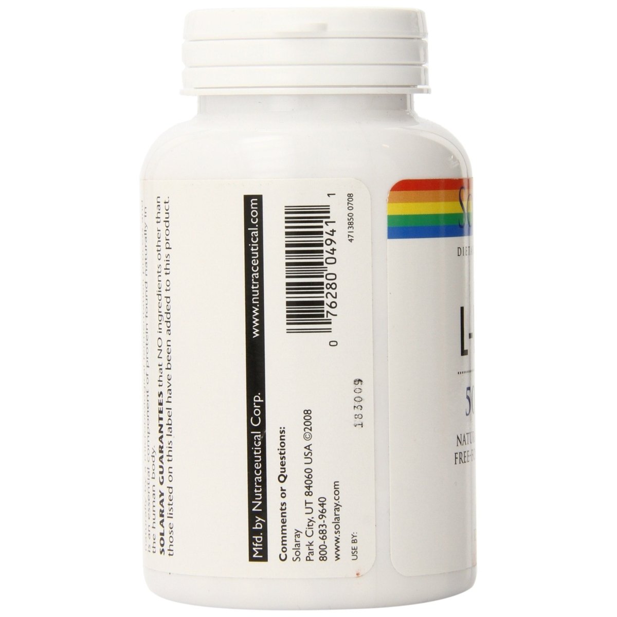 SOLARAY L-Lysine 500mg 120 VegCaps