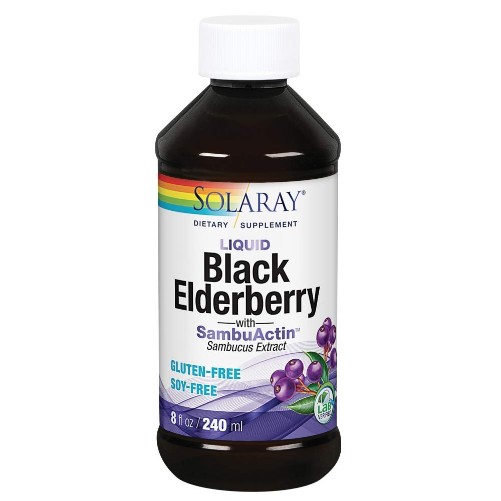 SOLARAY Liquid Black Elderberry Extract 24 Servings 8 fl oz