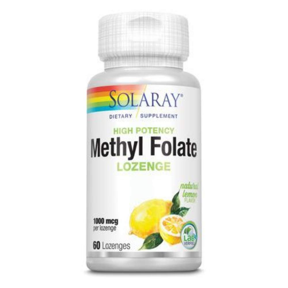 SOLARAY Methyl Folate w/No Sugar, Lozenge, Lemon (Btl-Plastic) 1000mcg 60ct