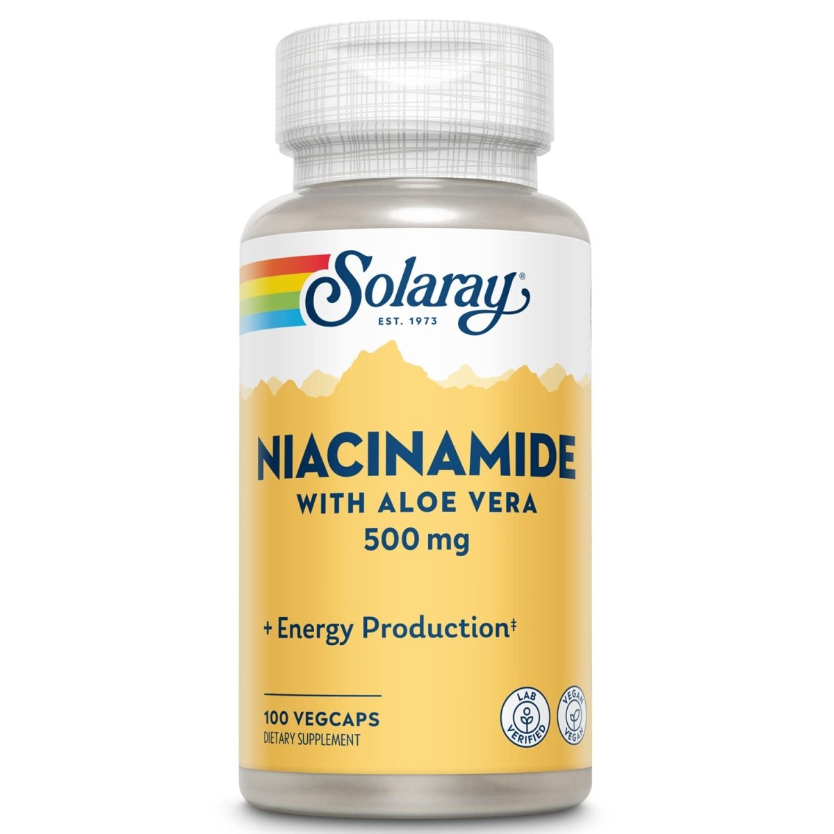 SOLARAY Niacinamide 500 mg Energy Metabolism, Circulation, Nerve & Skin Health Support, 100 CT